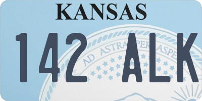 KS license plate 142ALK