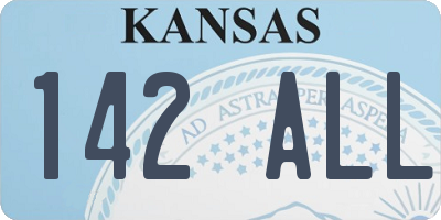 KS license plate 142ALL