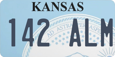 KS license plate 142ALM