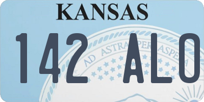 KS license plate 142ALO
