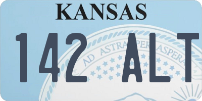KS license plate 142ALT