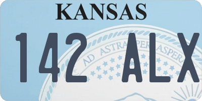 KS license plate 142ALX