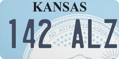 KS license plate 142ALZ