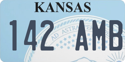 KS license plate 142AMB