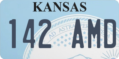 KS license plate 142AMD