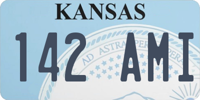 KS license plate 142AMI