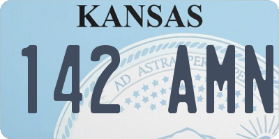 KS license plate 142AMN