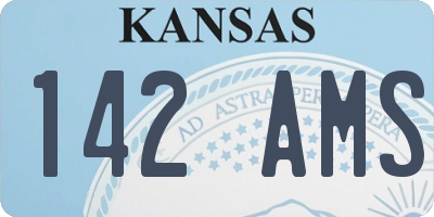 KS license plate 142AMS