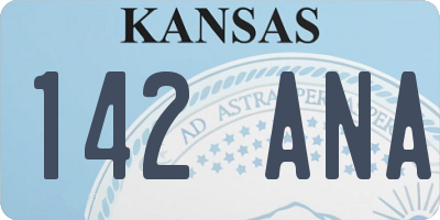 KS license plate 142ANA