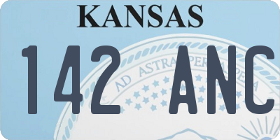 KS license plate 142ANC