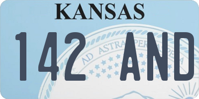 KS license plate 142AND
