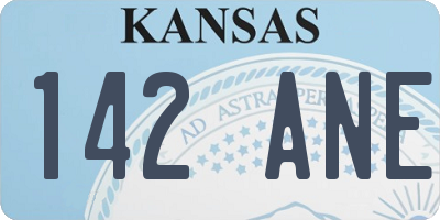 KS license plate 142ANE