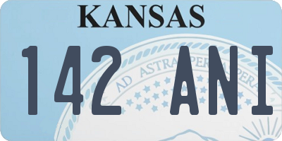 KS license plate 142ANI