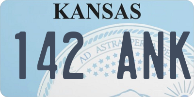 KS license plate 142ANK