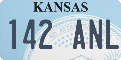 KS license plate 142ANL