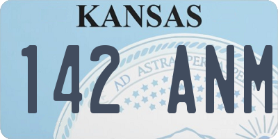 KS license plate 142ANM