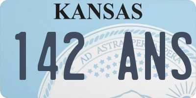 KS license plate 142ANS