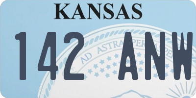 KS license plate 142ANW