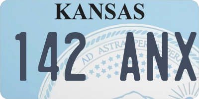 KS license plate 142ANX