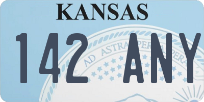 KS license plate 142ANY