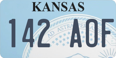 KS license plate 142AOF