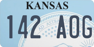KS license plate 142AOG