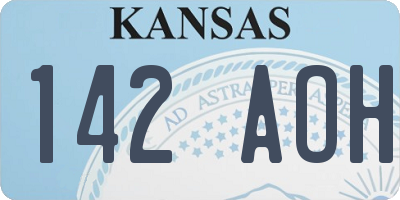 KS license plate 142AOH