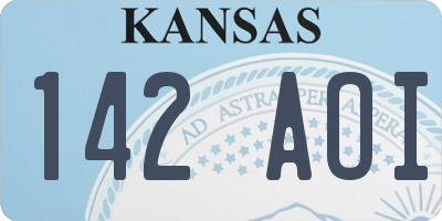 KS license plate 142AOI