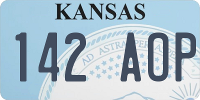 KS license plate 142AOP
