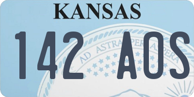 KS license plate 142AOS