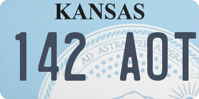 KS license plate 142AOT