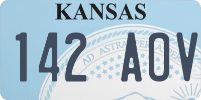 KS license plate 142AOV