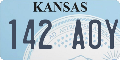 KS license plate 142AOY
