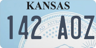 KS license plate 142AOZ