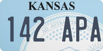 KS license plate 142APA