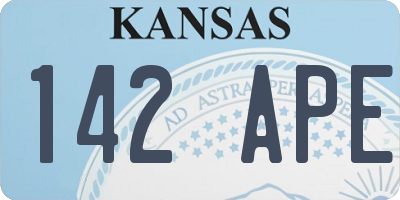 KS license plate 142APE