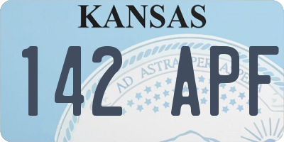 KS license plate 142APF