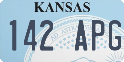 KS license plate 142APG