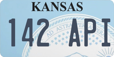 KS license plate 142API