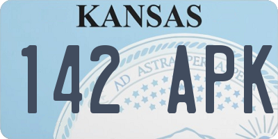 KS license plate 142APK