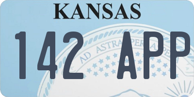 KS license plate 142APP