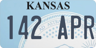 KS license plate 142APR