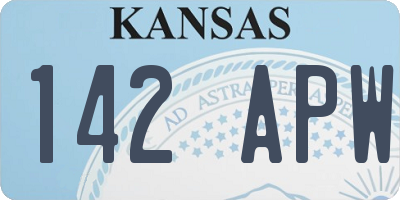 KS license plate 142APW