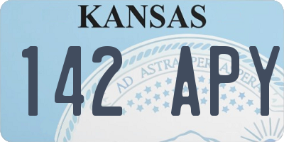 KS license plate 142APY