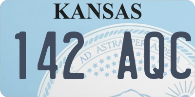 KS license plate 142AQC