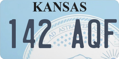 KS license plate 142AQF