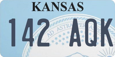 KS license plate 142AQK