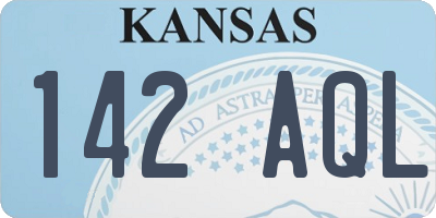 KS license plate 142AQL