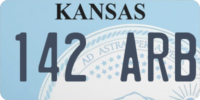 KS license plate 142ARB