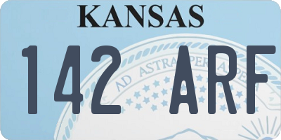 KS license plate 142ARF